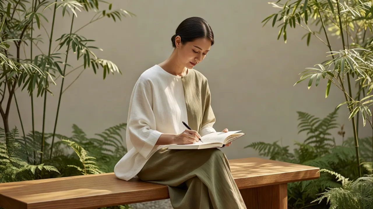 屋外で書く